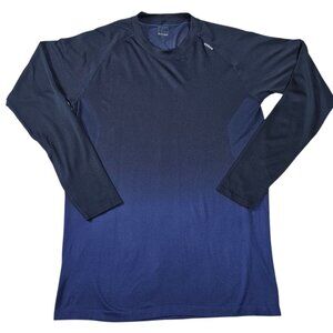 Kiprun Men's Large Running T-Shirt, Blue/Black Gradient, Heat, Moisture